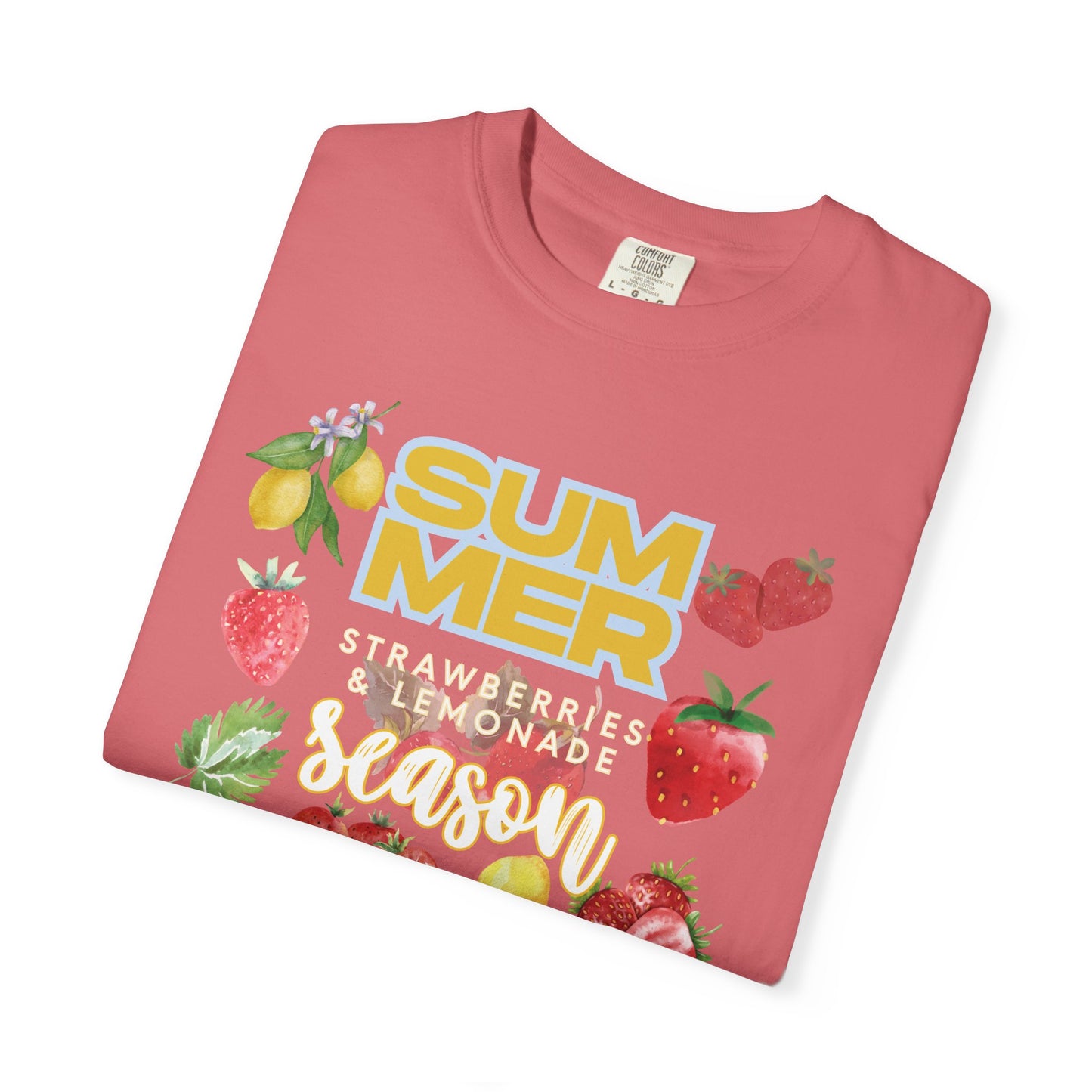Strawberry Lemonade Shirt, Summer Fruit T-Shirt | Unisex Garment-Dyed Tee, Summer Vibes, Gift for Foodies, Casual Wear