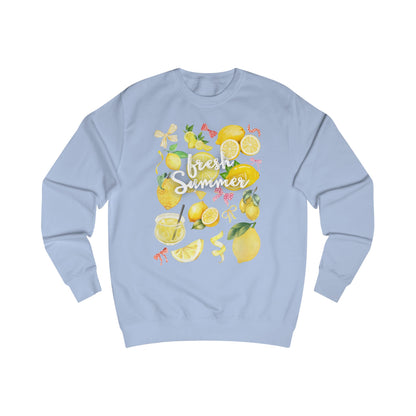 Fresh Summer Lemons Unisex Sweatshirt, Lemon Graphic Sweater, Casual Summer Wear, Gift for Citrus Lovers, Summer Vibes Apparel
