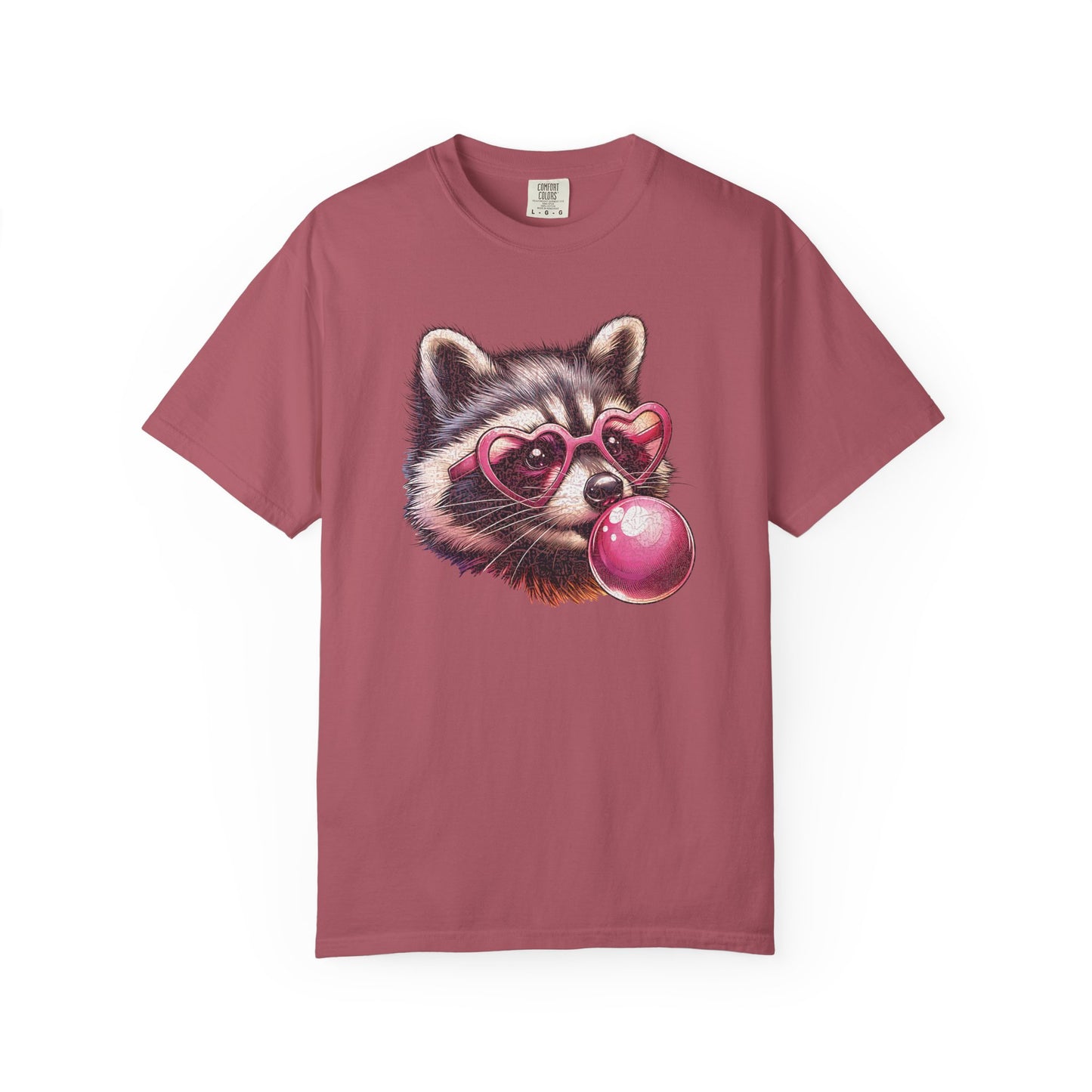 Cute Bubblegum Raccoon with Heart Sunglasses T-shirt