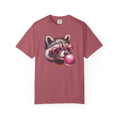 Cute Bubblegum Raccoon with Heart Sunglasses T-shirt