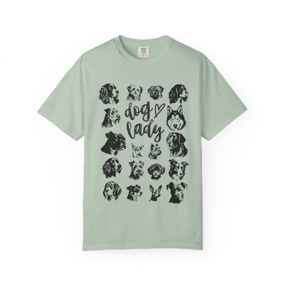 Dog Mom dog lady featuring different dog breeds vintage t-shirt