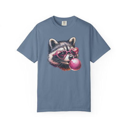 Cute Bubblegum Raccoon with Heart Sunglasses T-shirt