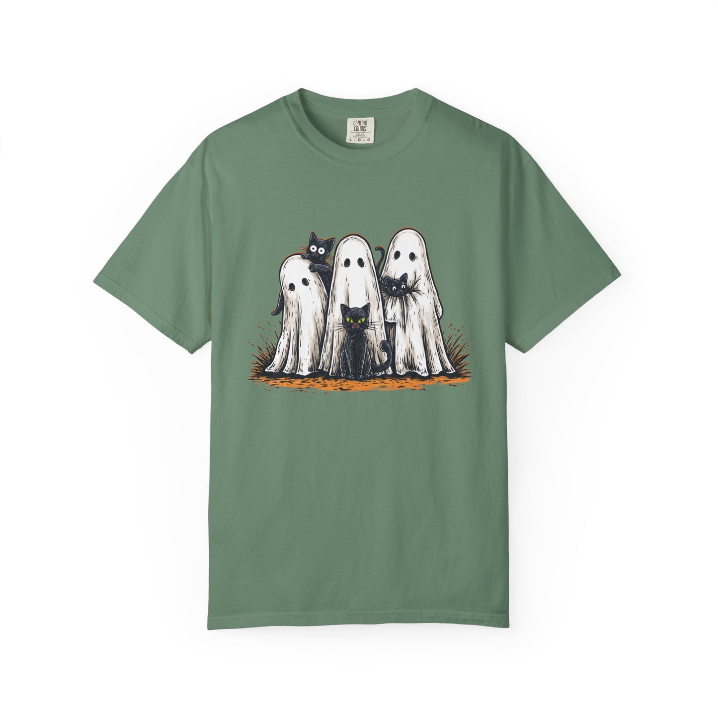 Cute Ghostly Friends T-Shirt - Vintage Style Graphic Halloween Tee