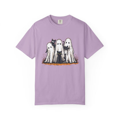Cute Ghostly Friends T-Shirt - Vintage Style Graphic Halloween Tee
