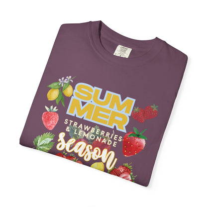 Strawberry Lemonade Shirt, Summer Fruit T-Shirt | Unisex Garment-Dyed Tee,  Summer Vibes, Gift for Foodies, Casual Wear