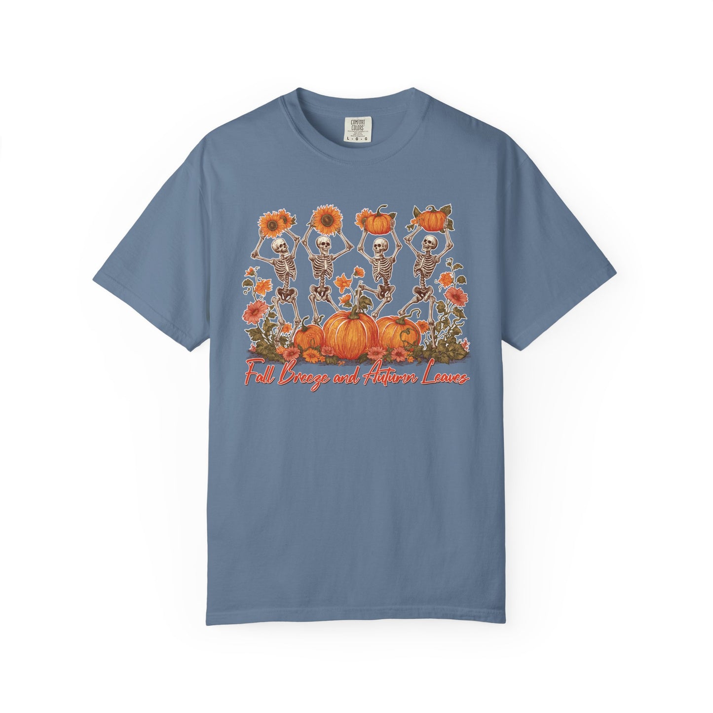Fall Vibes Skeleton Pumpkin Comfort Colors Garment-dyed 100% cotton T-Shirt