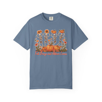 Fall Vibes Skeleton Pumpkin Comfort Colors Garment-dyed 100% cotton T-Shirt