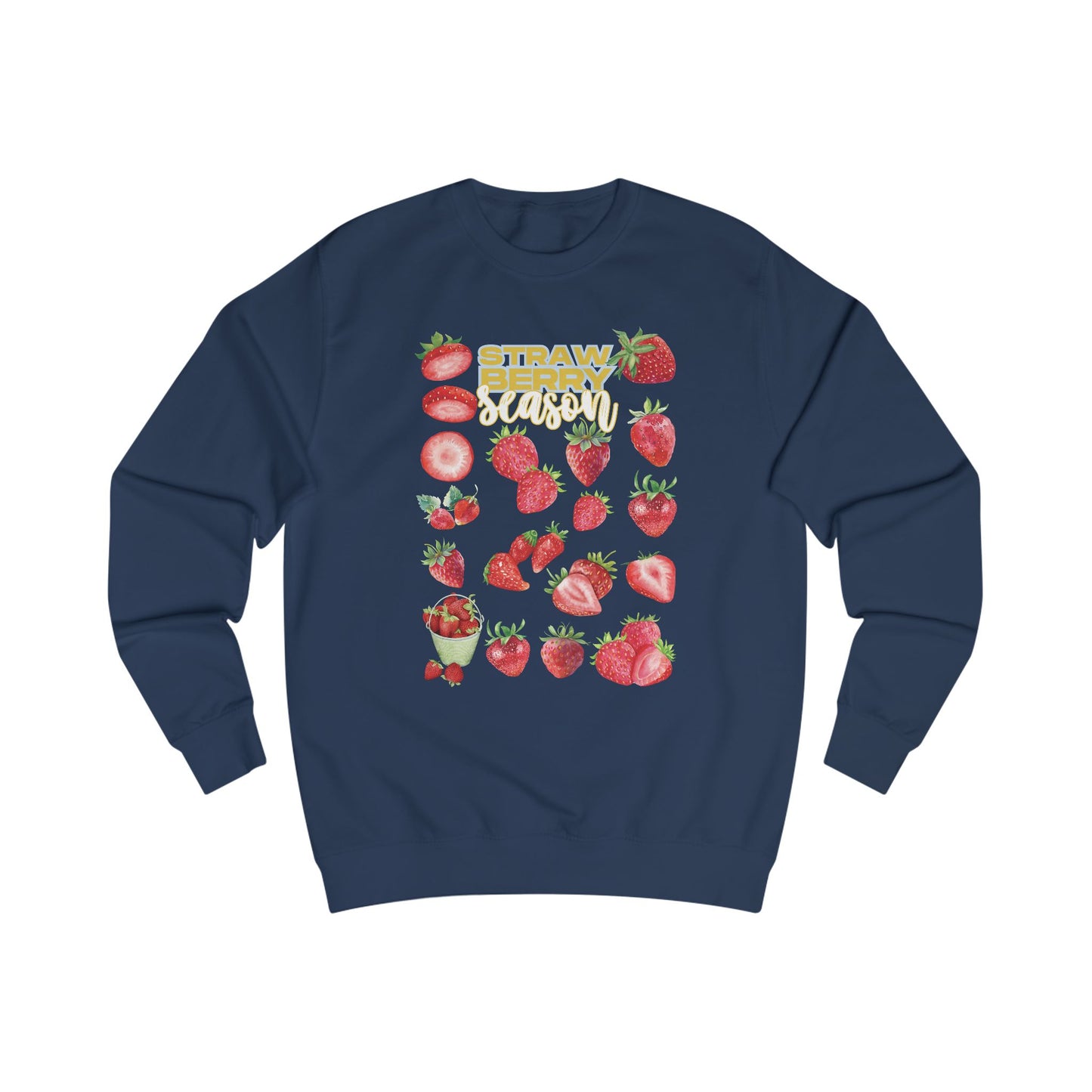 Strawberry Season Unisex Sweatshirt, Cozy Fruit Design Top, Spring Fashion, Gift for Food Lovers, Strawberry Lover Sweatshirt