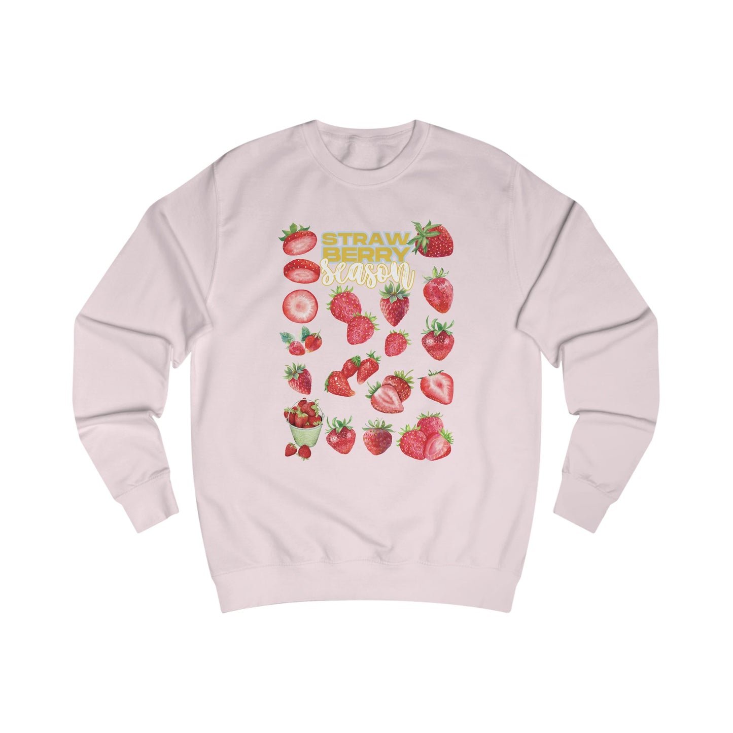 Strawberry Season Unisex Sweatshirt, Cozy Fruit Design Top, Spring Fashion, Gift for Food Lovers, Strawberry Lover Sweatshirt