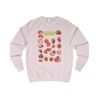 Strawberry Season Unisex Sweatshirt, Cozy Fruit Design Top, Spring Fashion, Gift for Food Lovers, Strawberry Lover Sweatshirt