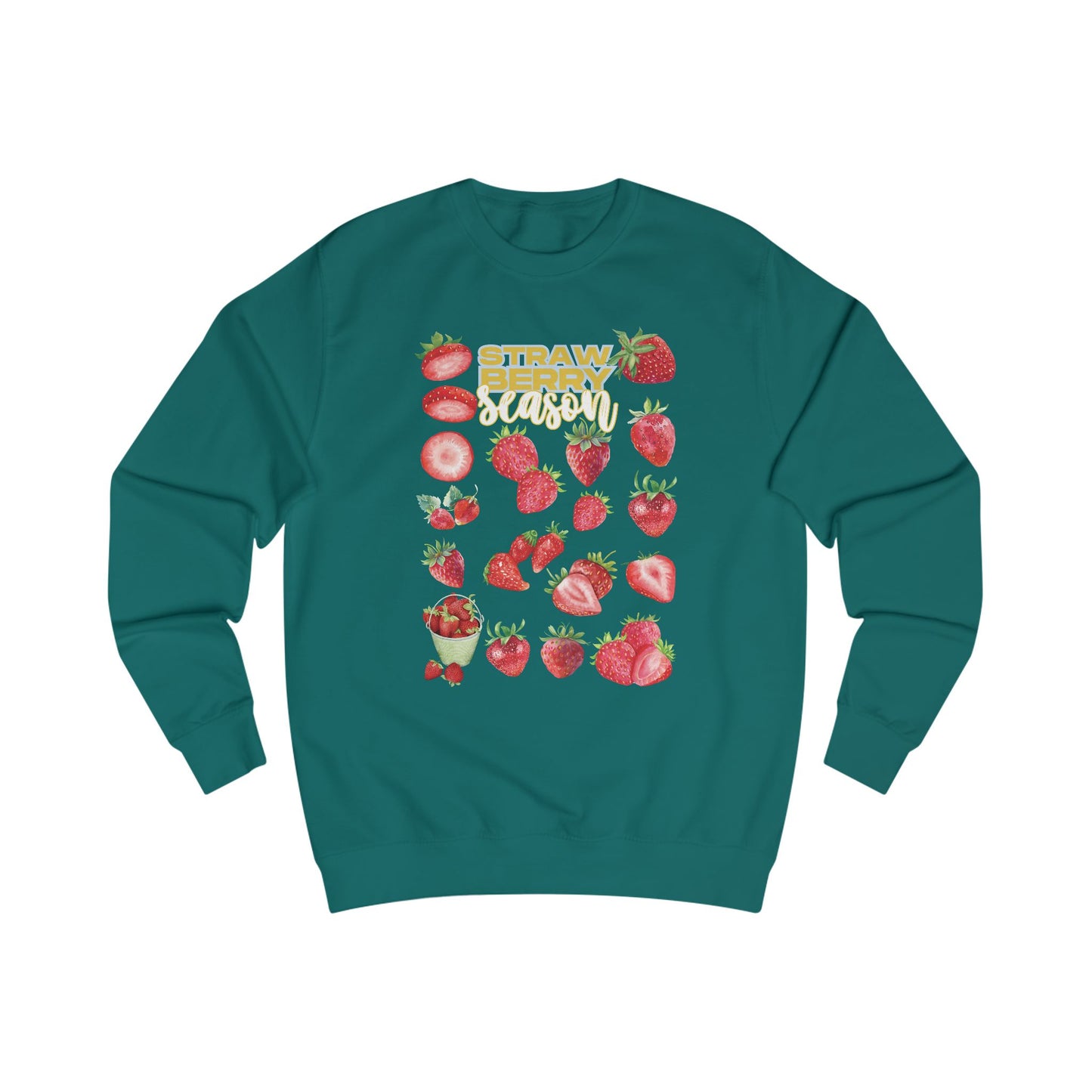 Strawberry Season Unisex Sweatshirt, Cozy Fruit Design Top, Spring Fashion, Gift for Food Lovers, Strawberry Lover Sweatshirt