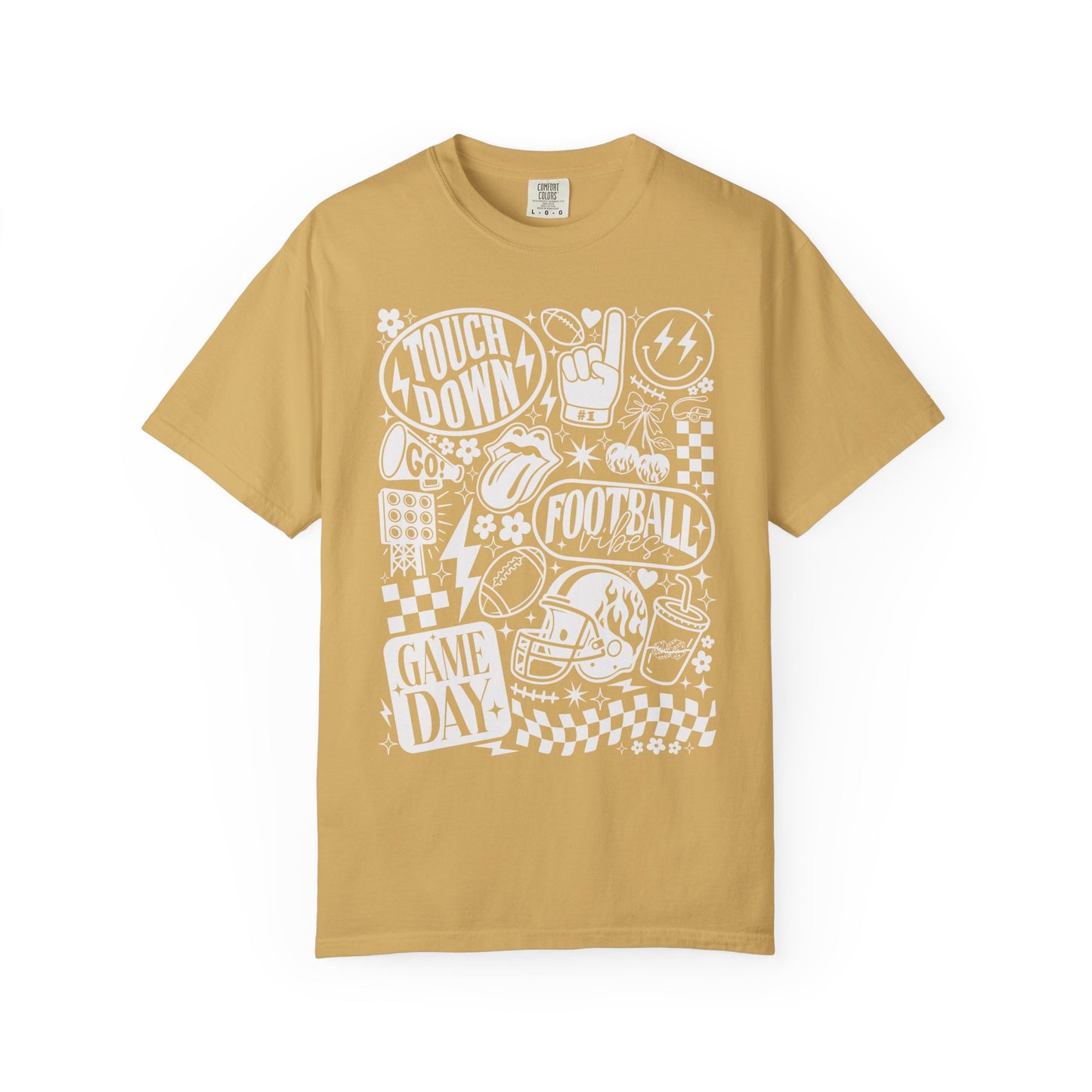 Football Season Tee Touchdown Unique Graphic Garment-Dyed 100% cotton T-Shirt