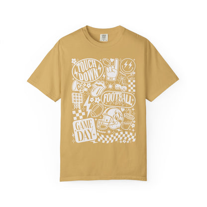 Football Season Tee Touchdown Unique Graphic Garment-Dyed 100% cotton T-Shirt