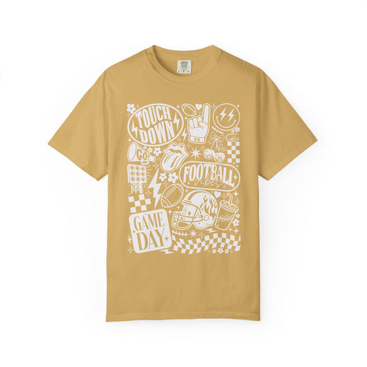 Football Season Tee Touchdown Unique Graphic Garment-Dyed 100% cotton T-Shirt