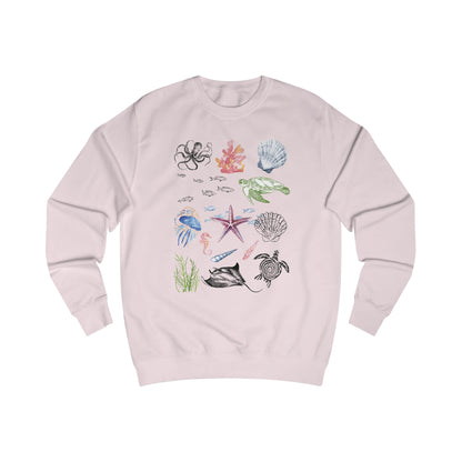 Ocean-Inspired Unisex Sweatshirt, Beach Lover Gift, Casual Wear, Nature Art Apparel, Nautical Sweatshirt