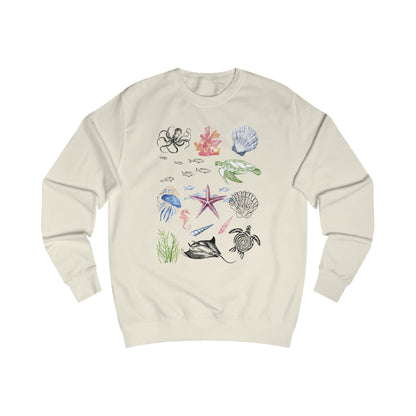 Ocean-Inspired Unisex Sweatshirt, Beach Lover Gift, Casual Wear, Nature Art Apparel, Nautical Sweatshirt