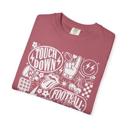 Football Season Tee Touchdown Unique Graphic Garment-Dyed 100% cotton T-Shirt