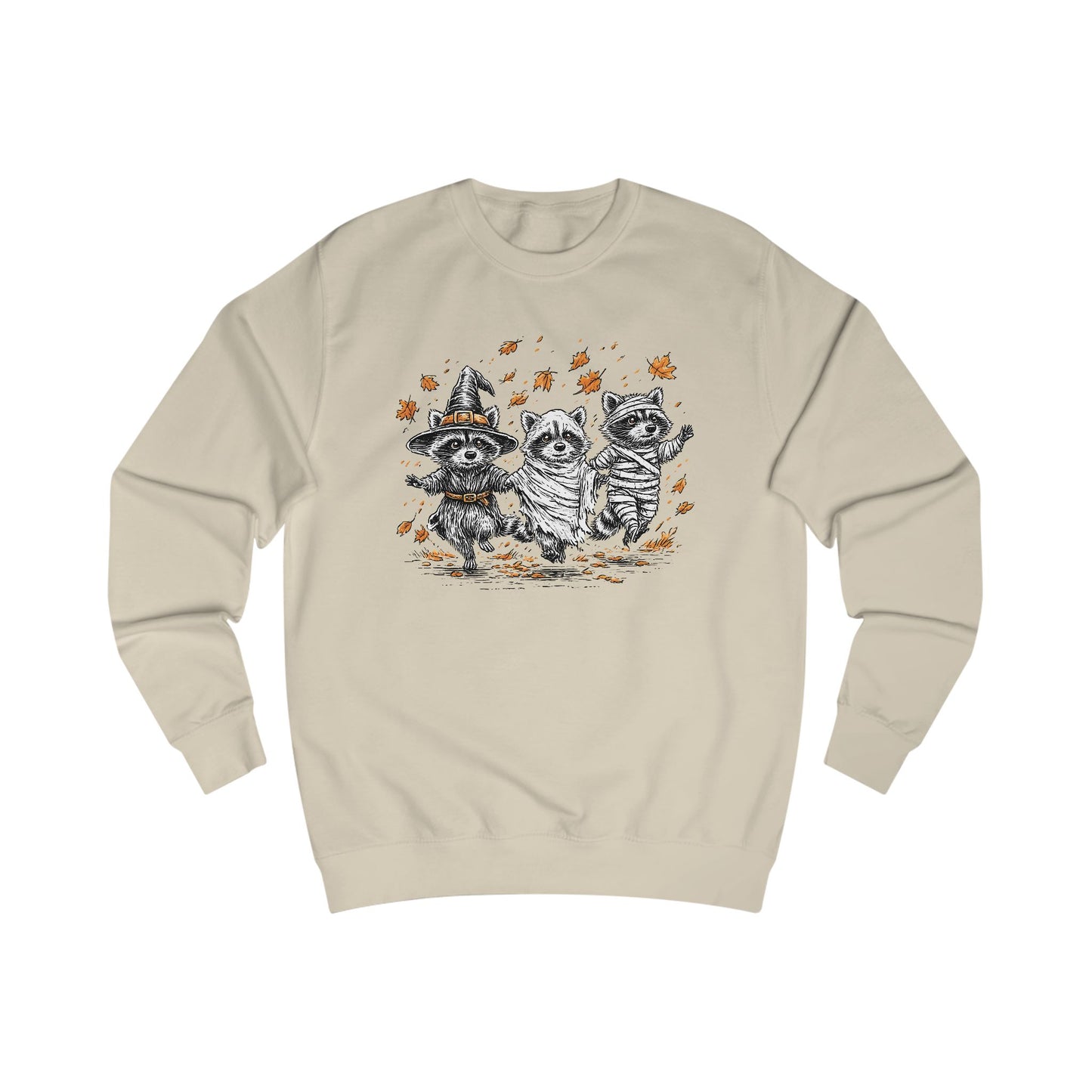 Autumn Whimsical Adorable Halloween Raccoons Unisex Sweatshirt