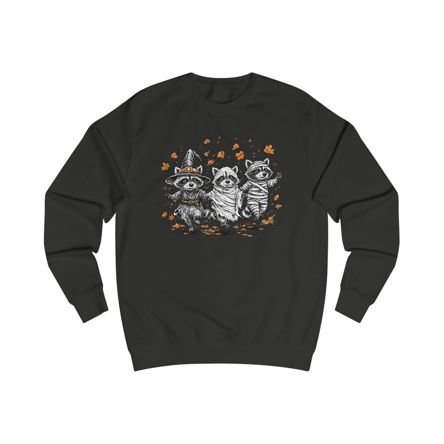 Autumn Whimsical Adorable Halloween Raccoons Unisex Sweatshirt
