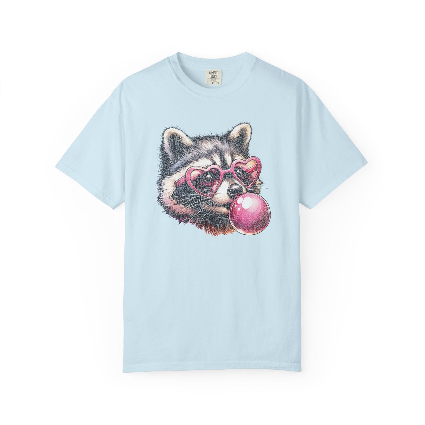 Cute Bubblegum Raccoon with Heart Sunglasses T-shirt