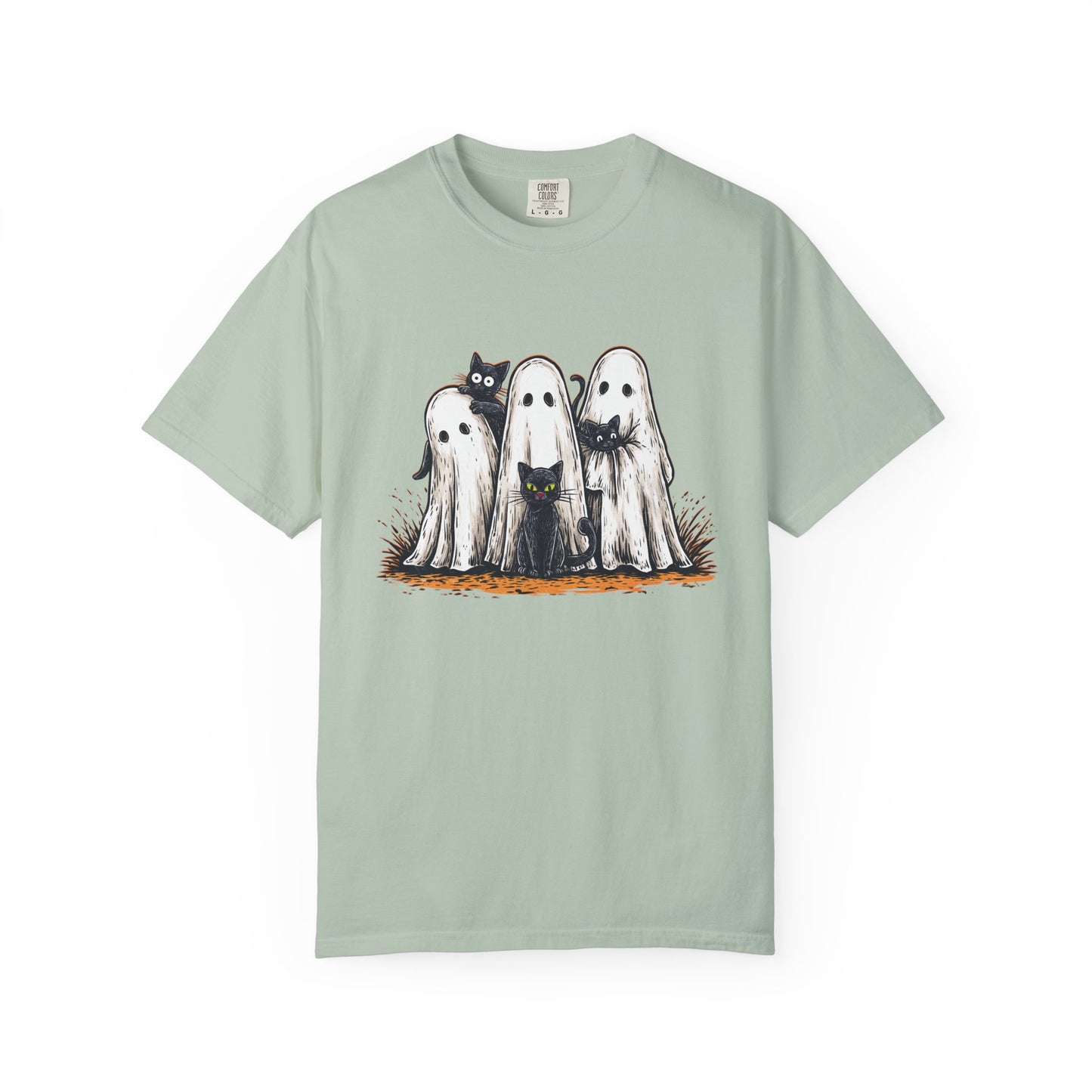 Cute Ghostly Friends T-Shirt - Vintage Style Graphic Halloween Tee