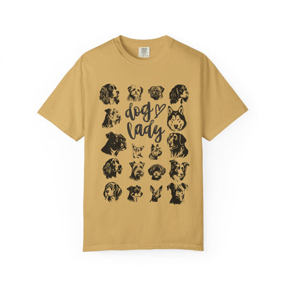 Dog Mom dog lady featuring different dog breeds vintage t-shirt
