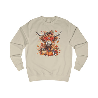 Autumn Vibes Highland Cow Unisex Sweatshirt, Cozy Fall Sweater, Harvest Fashion, Unique Gift, Halloween Apparel, Pumpkin Sweatshirt