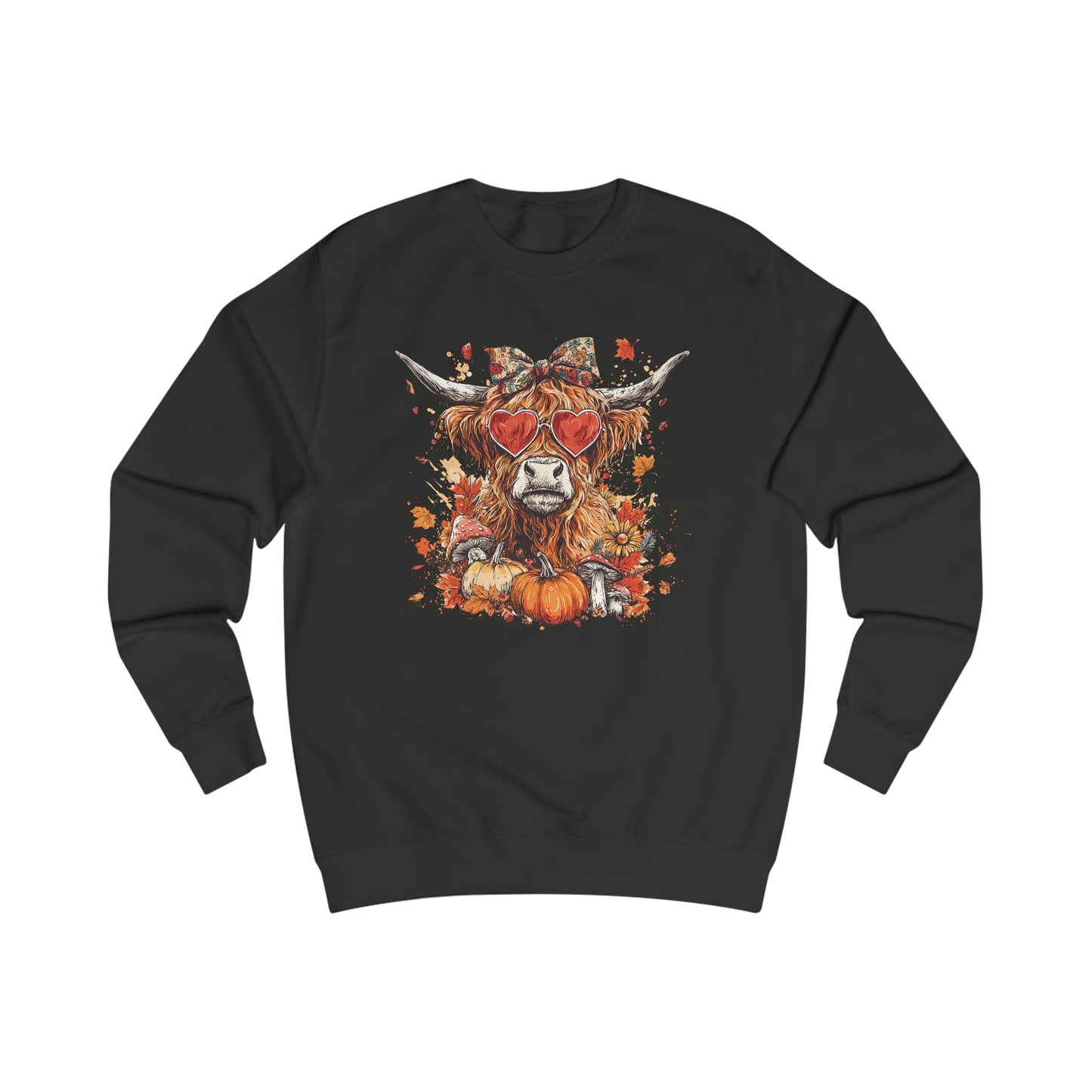 Autumn Vibes Highland Cow Unisex Sweatshirt, Cozy Fall Sweater, Harvest Fashion, Unique Gift, Halloween Apparel, Pumpkin Sweatshirt