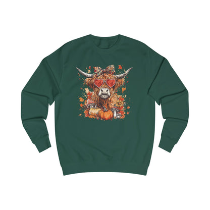 Autumn Vibes Highland Cow Unisex Sweatshirt, Cozy Fall Sweater, Harvest Fashion, Unique Gift, Halloween Apparel, Pumpkin Sweatshirt