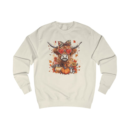 Autumn Vibes Highland Cow Unisex Sweatshirt, Cozy Fall Sweater, Harvest Fashion, Unique Gift, Halloween Apparel, Pumpkin Sweatshirt