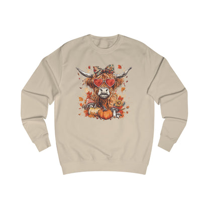 Autumn Vibes Highland Cow Unisex Sweatshirt, Cozy Fall Sweater, Harvest Fashion, Unique Gift, Halloween Apparel, Pumpkin Sweatshirt