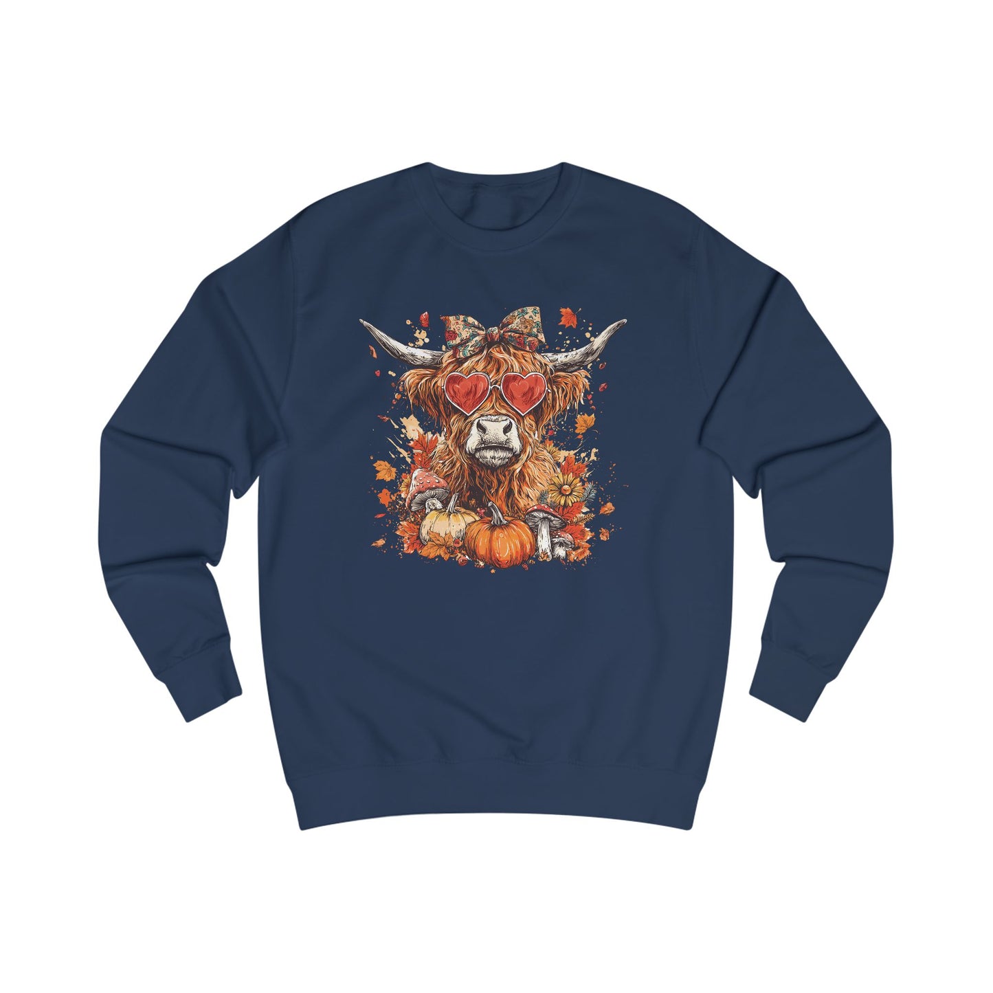 Autumn Vibes Highland Cow Unisex Sweatshirt, Cozy Fall Sweater, Harvest Fashion, Unique Gift, Halloween Apparel, Pumpkin Sweatshirt