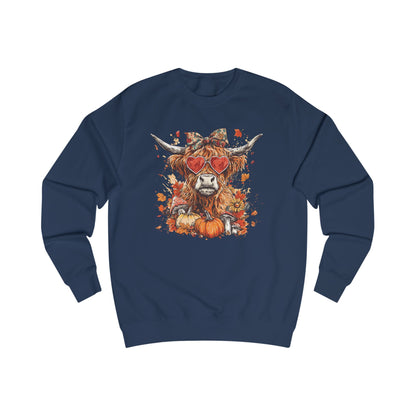 Autumn Vibes Highland Cow Unisex Sweatshirt, Cozy Fall Sweater, Harvest Fashion, Unique Gift, Halloween Apparel, Pumpkin Sweatshirt