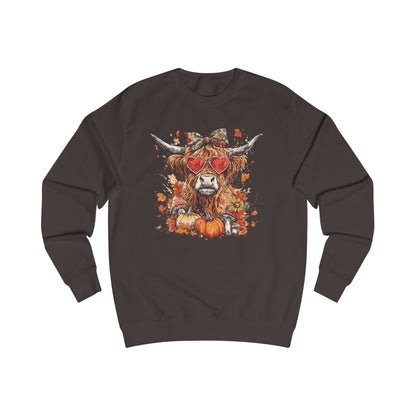 Autumn Vibes Highland Cow Unisex Sweatshirt, Cozy Fall Sweater, Harvest Fashion, Unique Gift, Halloween Apparel, Pumpkin Sweatshirt