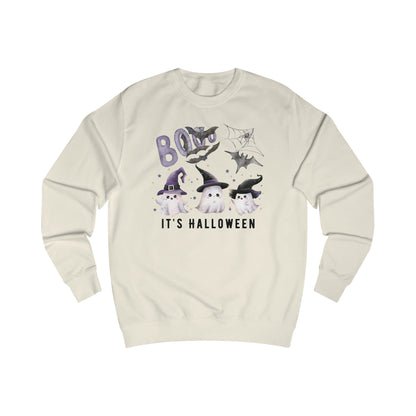 Spooky Halloween Unisex Sweatshirt, Cozy Fall Apparel, Ghostly Witch Design, Perfect for Halloween Party, Cute Kawaii Ghost Sweatshirt