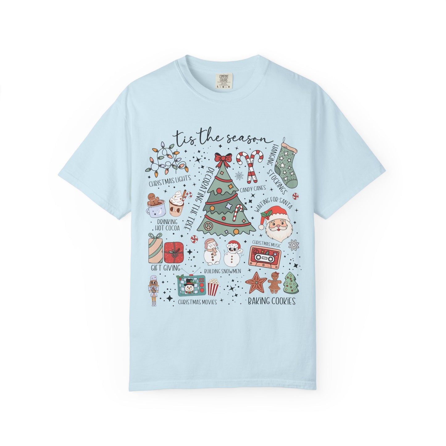 Festive Christmas Doddle Graphic T-Shirt for Holiday Cheer, Unisex Christmas Tee, Gift for Him/Her, Cozy Seasonal Look, Perfect for Winter Celebrations