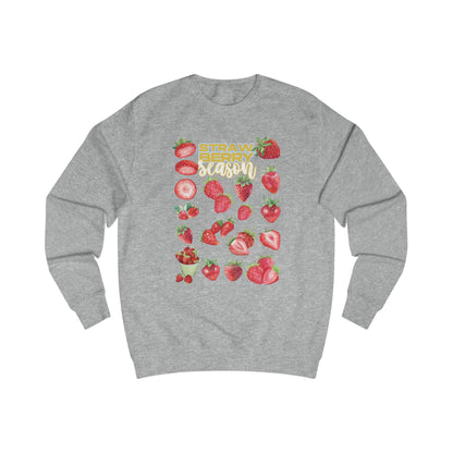 Strawberry Season Unisex Sweatshirt, Cozy Fruit Design Top, Spring Fashion, Gift for Food Lovers, Strawberry Lover Sweatshirt