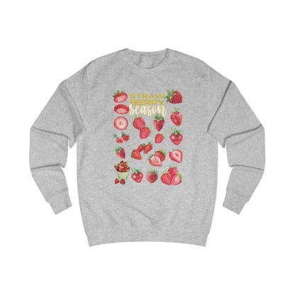 Strawberry Season Unisex Sweatshirt, Cozy Fruit Design Top, Spring Fashion, Gift for Food Lovers, Strawberry Lover Sweatshirt
