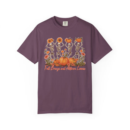 Fall Vibes Skeleton Pumpkin Comfort Colors Garment-dyed 100% cotton T-Shirt