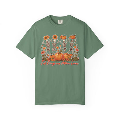 Fall Vibes Skeleton Pumpkin Comfort Colors Garment-dyed 100% cotton T-Shirt