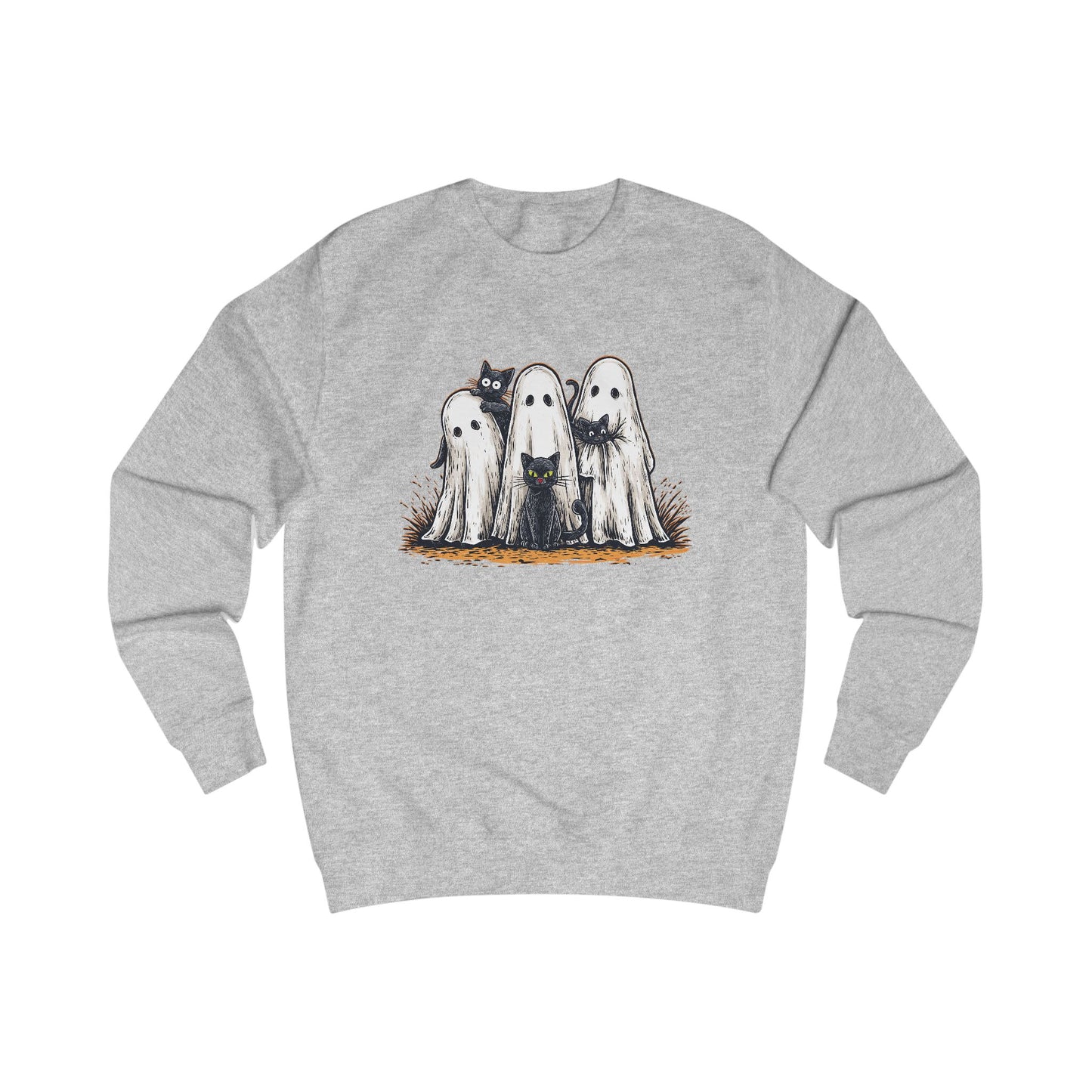 Cute Spooky Halloween Cat Lover Ghost  Unisex Sweatshirt