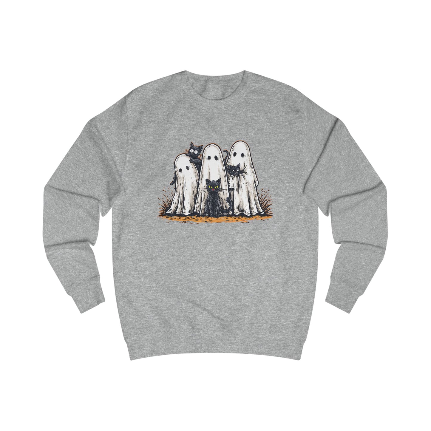 Cute Spooky Halloween Cat Lover Ghost  Unisex Sweatshirt