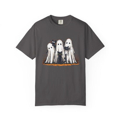 Cute Ghostly Friends T-Shirt - Vintage Style Graphic Halloween Tee