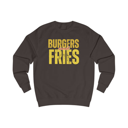Burgers & Fries Sweatshirt, Funny Foodies Gift, Cozy Unisex Top, Casual Dining Apparel, Fast Food Lover Sweatshirt