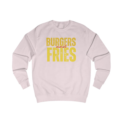 Burgers & Fries Sweatshirt, Funny Foodies Gift, Cozy Unisex Top, Casual Dining Apparel, Fast Food Lover Sweatshirt