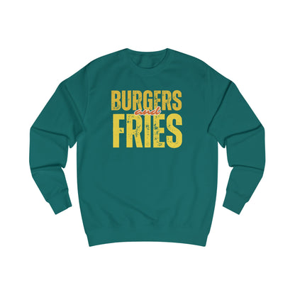 Burgers & Fries Sweatshirt, Funny Foodies Gift, Cozy Unisex Top, Casual Dining Apparel, Fast Food Lover Sweatshirt