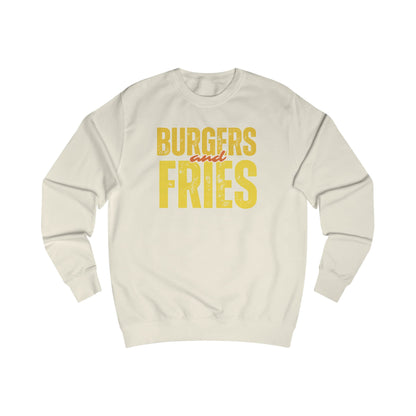 Burgers & Fries Sweatshirt, Funny Foodies Gift, Cozy Unisex Top, Casual Dining Apparel, Fast Food Lover Sweatshirt