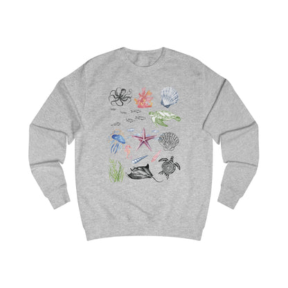 Ocean-Inspired Unisex Sweatshirt, Beach Lover Gift, Casual Wear, Nature Art Apparel, Nautical Sweatshirt