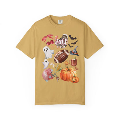 Fall-Themed Unisex Garment-Dyed T-Shirt, Autumn Tee, Halloween Shirt, Cozy Fall Apparel, Seasonal Fashion, Pumpkin Spice Tee