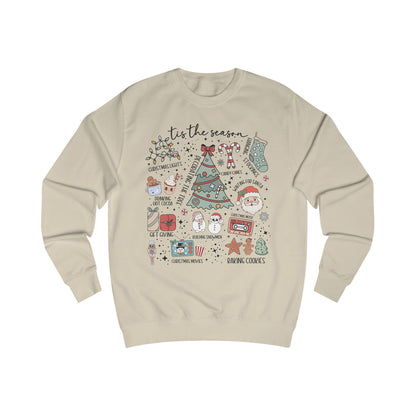 Cozy Holiday Doodle graphic Sweatshirt, Unisex Christmas Sweatshirt, Festive Gift, Seasonal Wear, Cute Winter Style